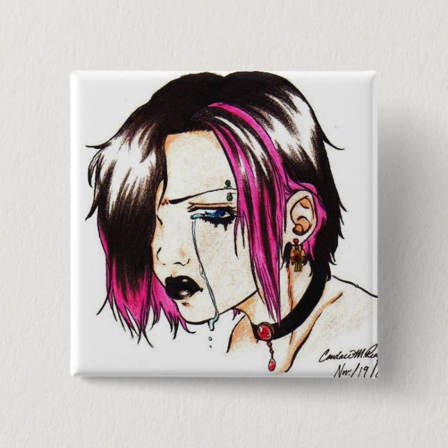 Punk - quadratischer Knopf Button (Vorderseite)