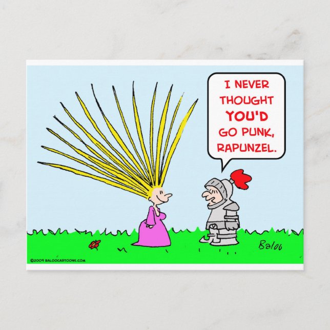 Punk Rapunzel Haar Postkarte (Vorderseite)