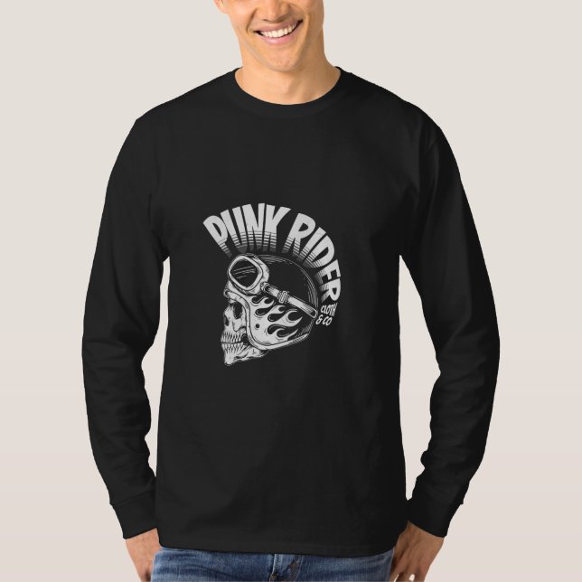 Punk Rider Skull Helmet Design T-Shirt (Vorderseite)