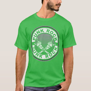 Punk Rock Abzeichen Design Rock Skelett Hände Schw T-Shirt