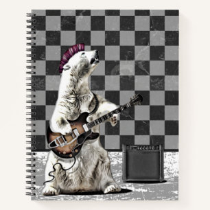 Punk Rock Bear Gitarre Player Rock & Roll Musiker Notizbuch