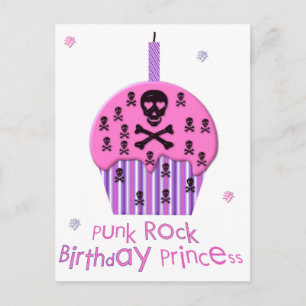 Punk Rock Birthday Princess Postkarte