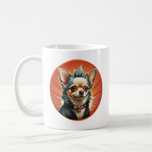 Punk Rock Chihuahua Hund Mohawk Motorradjacke Kaffeetasse