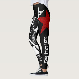 Punk Rock Custom Text 90s Grunge Street Art Leggings