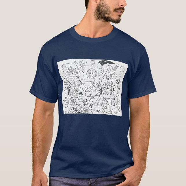 Punk Rock Design #19 Nautical Dark Blue T-Shirt (Vorderseite)