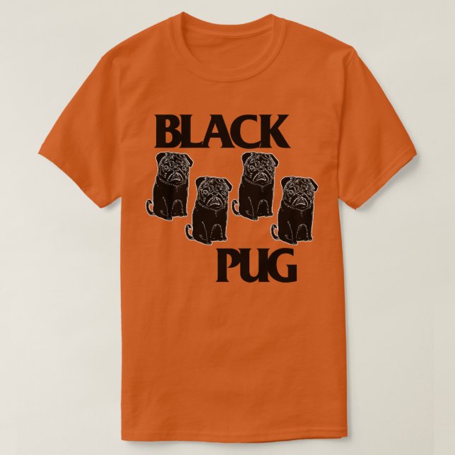 Punk Rock Dog Grumdesign für schwarzen Mops Flag P T-Shirt (Design vorne)