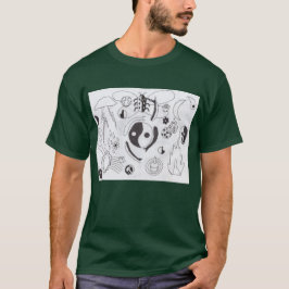 Punk Rock Doodle #25 Yin und Yang Dark Green T-Shirt
