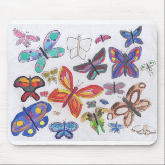Punk Rock Doodle #28 Butterflies Farbe Mousepad
