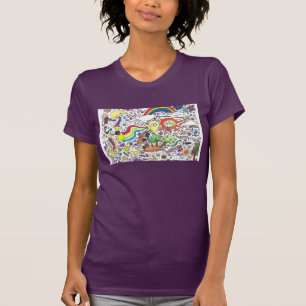 Punk Rock Doodle #5 Happy Sunshine Lila Women's T-Shirt