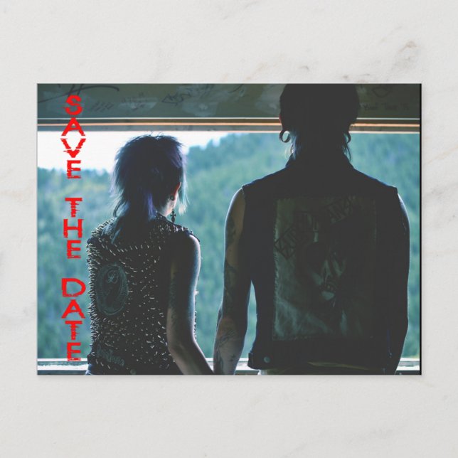 Punk Rock Emo punk Save the Date Postkarte (Vorderseite)
