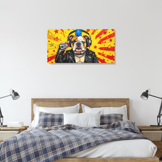 PUNK ROCK FOREVER-BULL DOG-5 LEINWANDDRUCK (Insitu (Schlafzimmer))