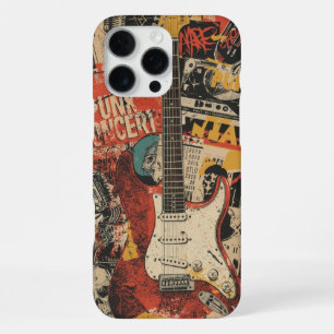 Punk Rock Gitarren Collage Musik Kunst für Rock Fa iPhone 16 Pro Max Hülle