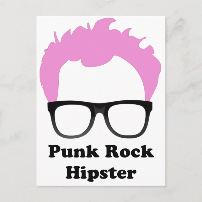 Punk Rock Hipster Postkarte (Vorderseite)