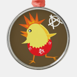 Punk-Rock-Hühnchen Ornament Aus Metall