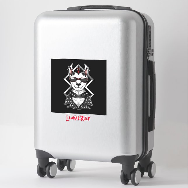 Punk Rock Llamas Rule Aufkleber (Koffer)