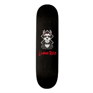 Punk Rock Llamas Rule Skateboard