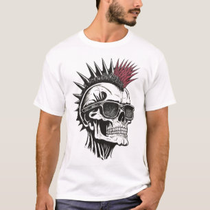 Punk Rock Mohawk Schädel Sonnenbrille Alternative  T-Shirt