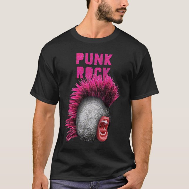Punk Rock Mohawk Stone Cool Hair Clever Oldies Mu T-Shirt (Vorderseite)