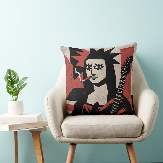 Punk Rock Mona Lisa Guitar Art Kissen (Stuhl )