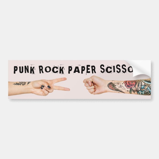 Punk Rock Paper Scissings Cool Spaß Autoaufkleber (Vorne)