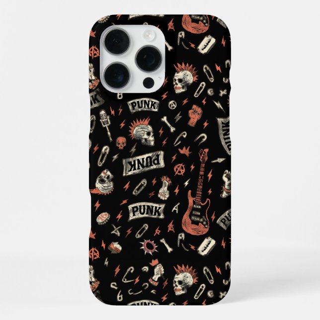Punk Rock Pattern - Bold & Rebellious iPhone Hülle (Rückseite)