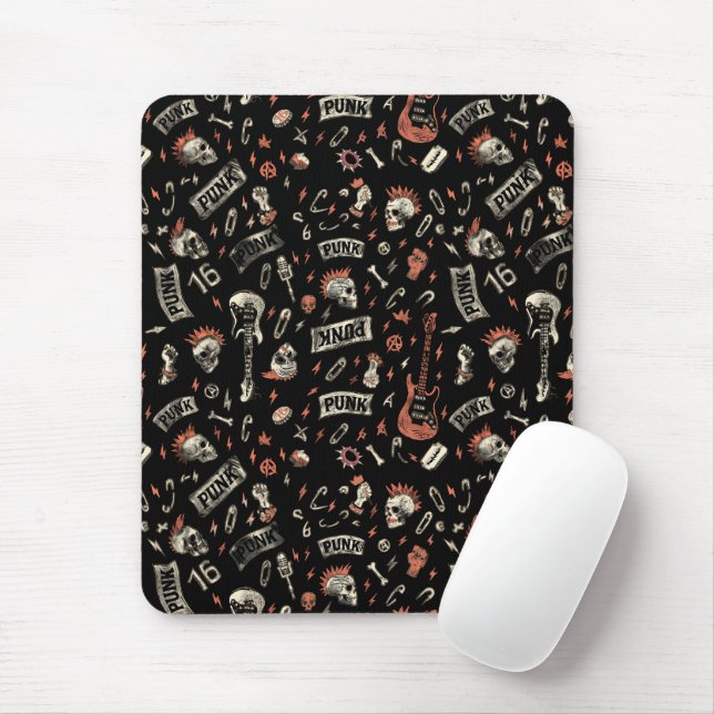 Punk Rock Pattern - Bold & Rebellious Mousepad (Mit Mouse)