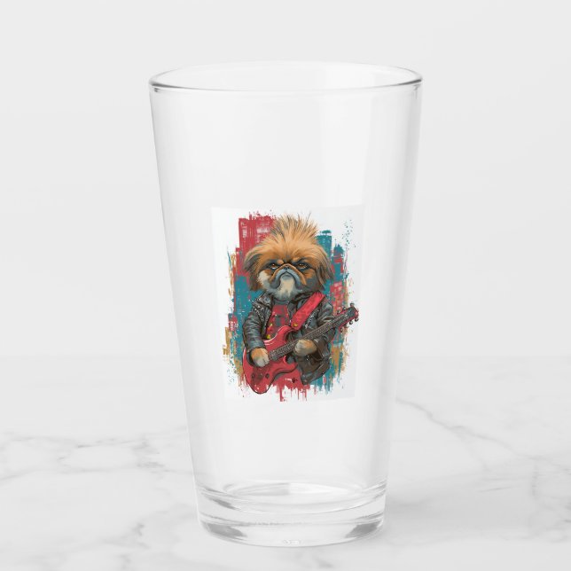 Punk Rock Pekingese � Rebellenhund Glas (Vorderseite)