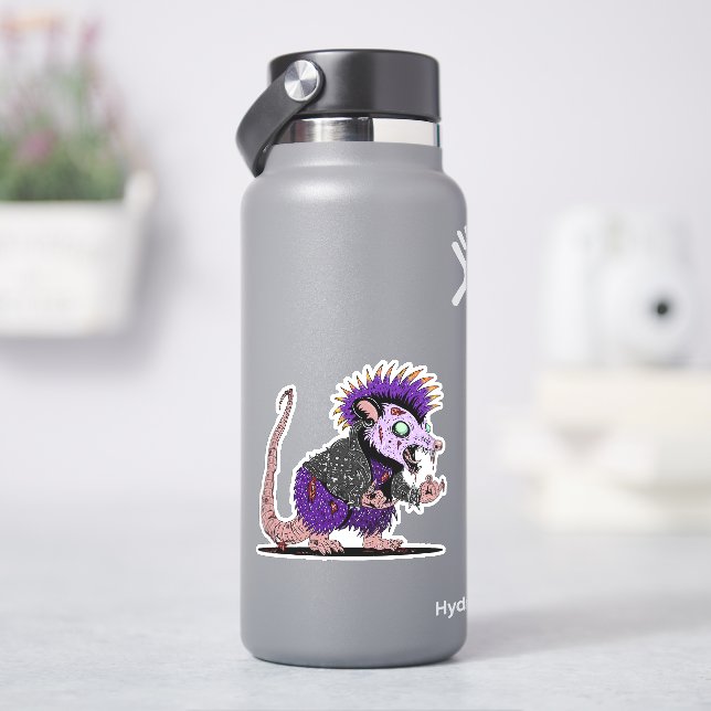Punk Rock Possum Zombie Aufkleber (HydroFlask)