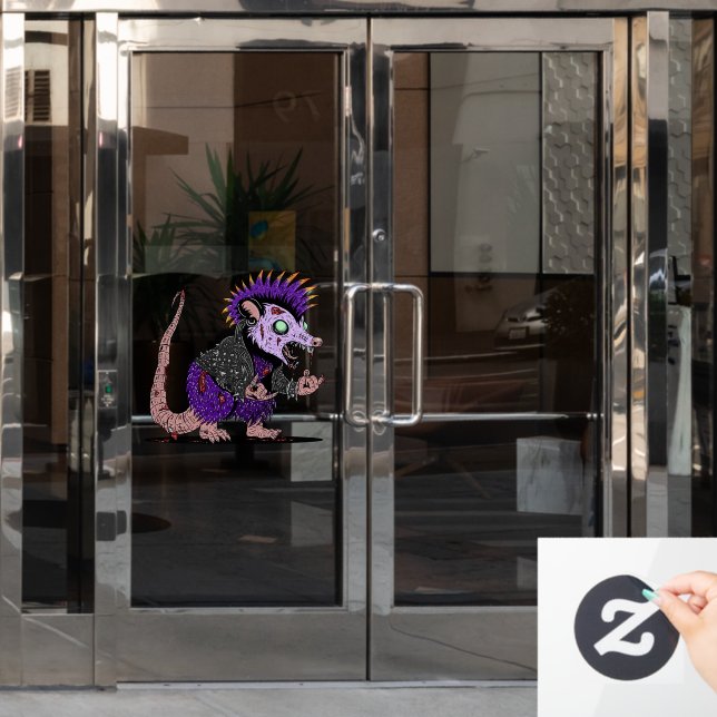 Punk Rock Possum Zombie Fensteraufkleber (Büro Tür)