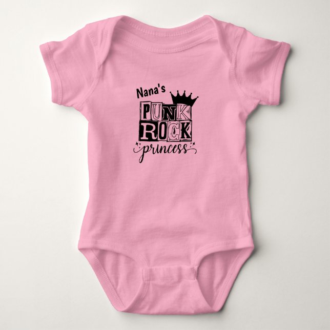 Punk Rock Princess Baby Strampler (Vorderseite)