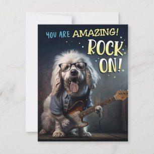 Punk Rock Pup Gitarrist Card Feiertagskarte