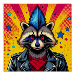 PUNK ROCK RACCOON POSTER