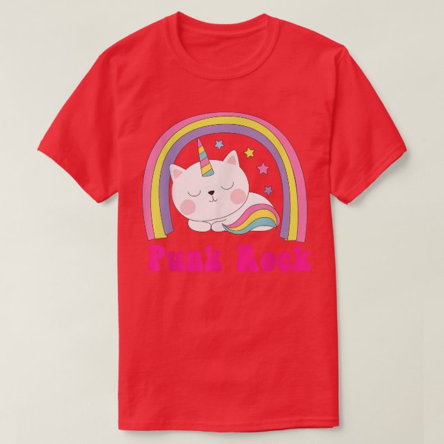 Punk Rock Sarcastic Rainbow Funny Unicorn Punk M T-Shirt (Design vorne)