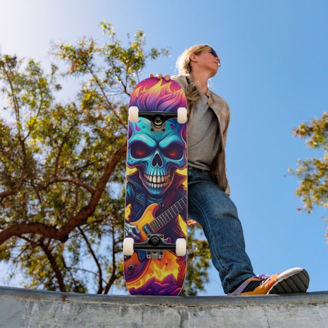 Punk Rock Schädel Skateboard (Außen 1)