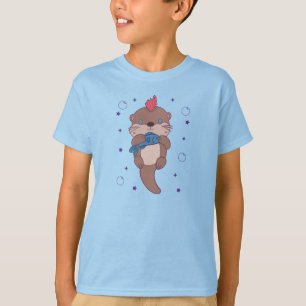 Punk-Rock-Seehund mit Fisch Lustige Tierkunst T-Shirt