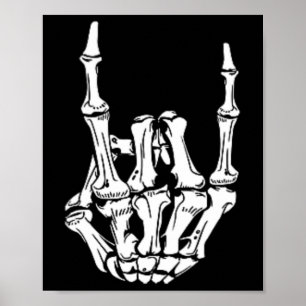 Punk Rock Skeleton Cool Rocker Halloween Men Women Poster