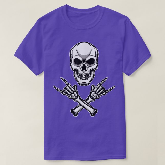 Punk Rock Skeleton Heavy Metal Rock and Roll T-Shirt (Design vorne)
