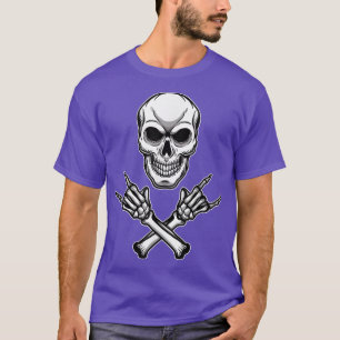 Punk Rock Skeleton Heavy Metal Rock and Roll T-Shirt