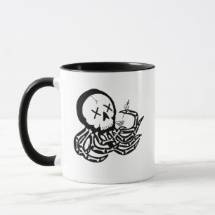 Punk Rock Skeleton Octopus Tasse