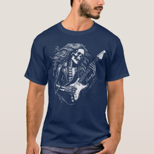 Punk Rock Skelett E-Gitarre Musik Rocker Ich T-Shirt