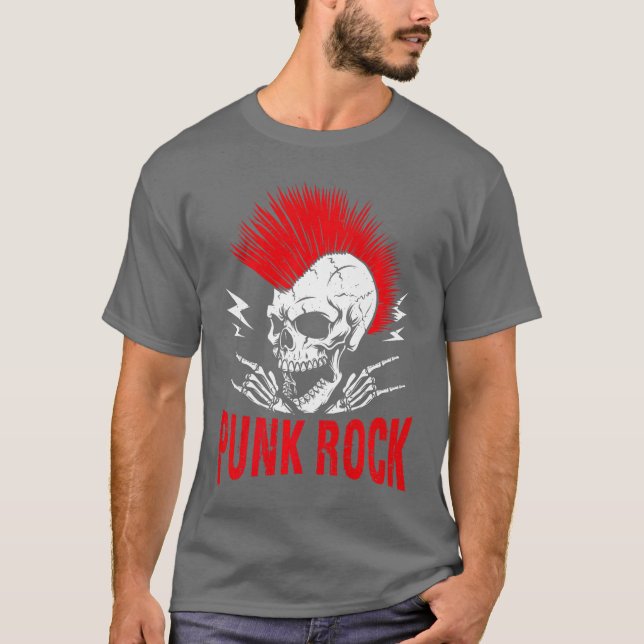 Punk Rock Skelett Premium T-Shirt (Vorderseite)