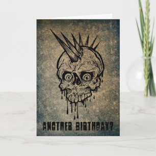 Punk Rock Skull mit Mohawk Birthday Karte