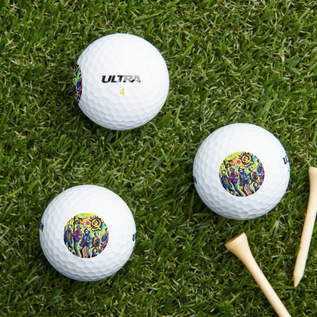 Punk Rock Street Art Band Graffiti Golfball (Insitu Gras)