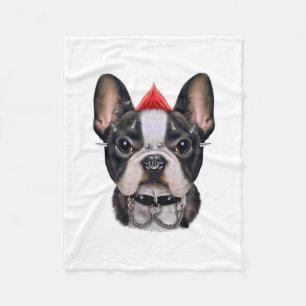 Punk Rock Style French Bulldog für Hund Lover Fleecedecke