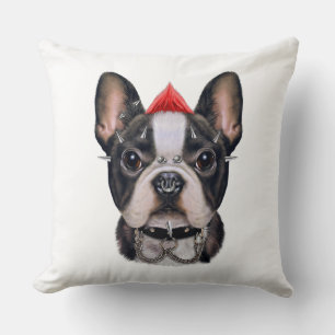Punk Rock Style French Bulldog für Hund Lover Kissen