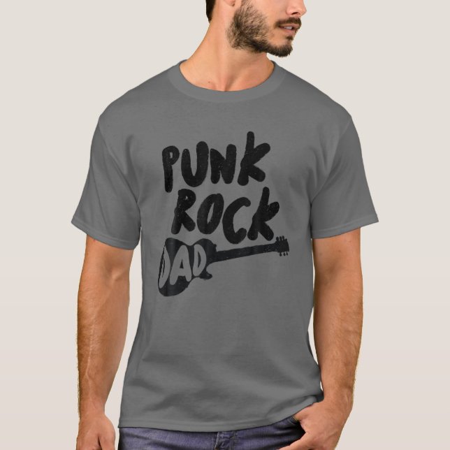 Punk Rock Vater Tattoos Gitarre Punker Rocker Ska  T-Shirt (Vorderseite)