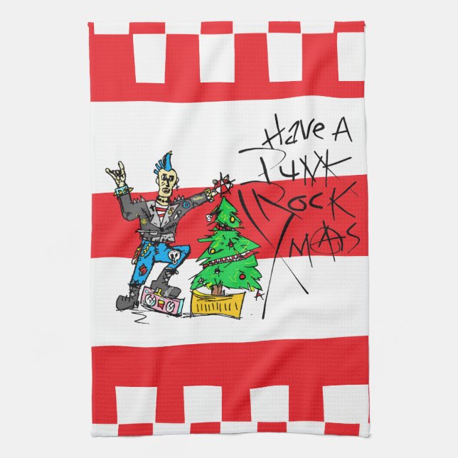 PUNK ROCK XMAS GESCHIRRTUCH (Vertikal)