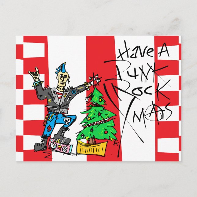 PUNK ROCK XMAS POSTKARTE (Vorderseite)