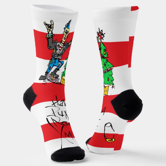 PUNK ROCK XMAS SOCKEN (Gewinkelt)