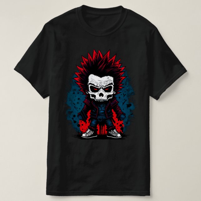 Punk Rock Zombie Cooles Design T-Shirt (Design vorne)